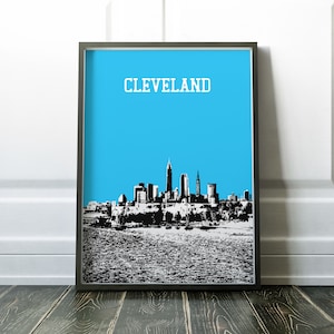 Cleveland, Ohio Skyline Poster, Cleveland City Art, Cleveland City Skyline Art, Cleveland Print Wall Decor, Cleveland OH