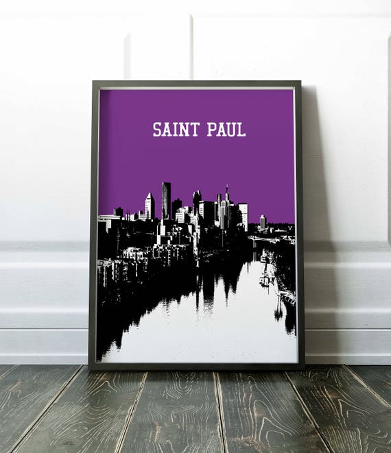 St. Paul Minnesota Map Art Print Poster Artwork Vintage Wall Decor Home &  Gift