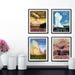 Set of 4 National Park Vintage Travel Posters, Wpa Art WPA Vintage ...