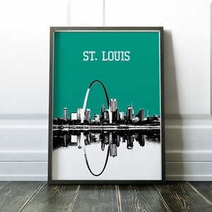 St Louis, MO Skyline Poster, St Louis City Art St Louis Poster St Louis ...