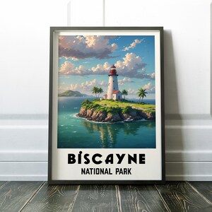 Biscayne National Park Poster, Biscayne, Florida Travel Poster, hiking print, Retro Wall Decor, available framed, unframed or canvas, BB1