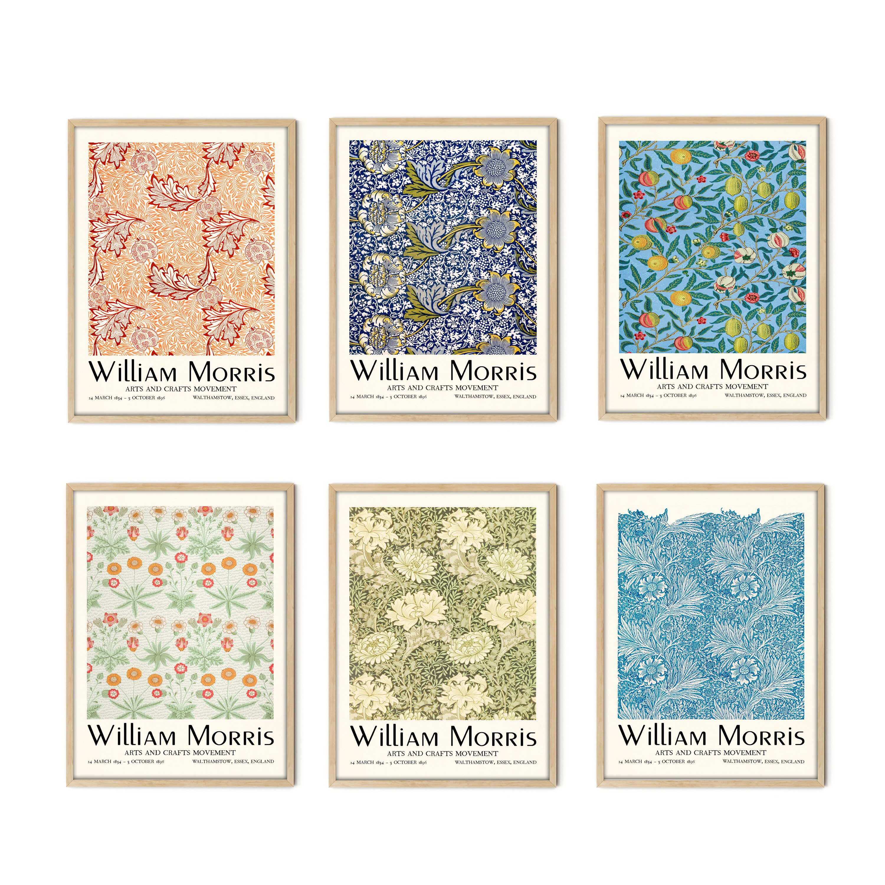 William Morris Poster Set, William Morris Print Set, Vintage Wall Art ...