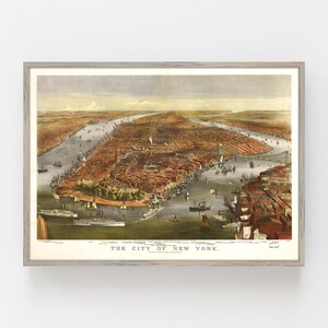 Old Map of New York City, vintage New York City map, antique map of New York City area, retro map, Manhattan wall decor, New York City gift
