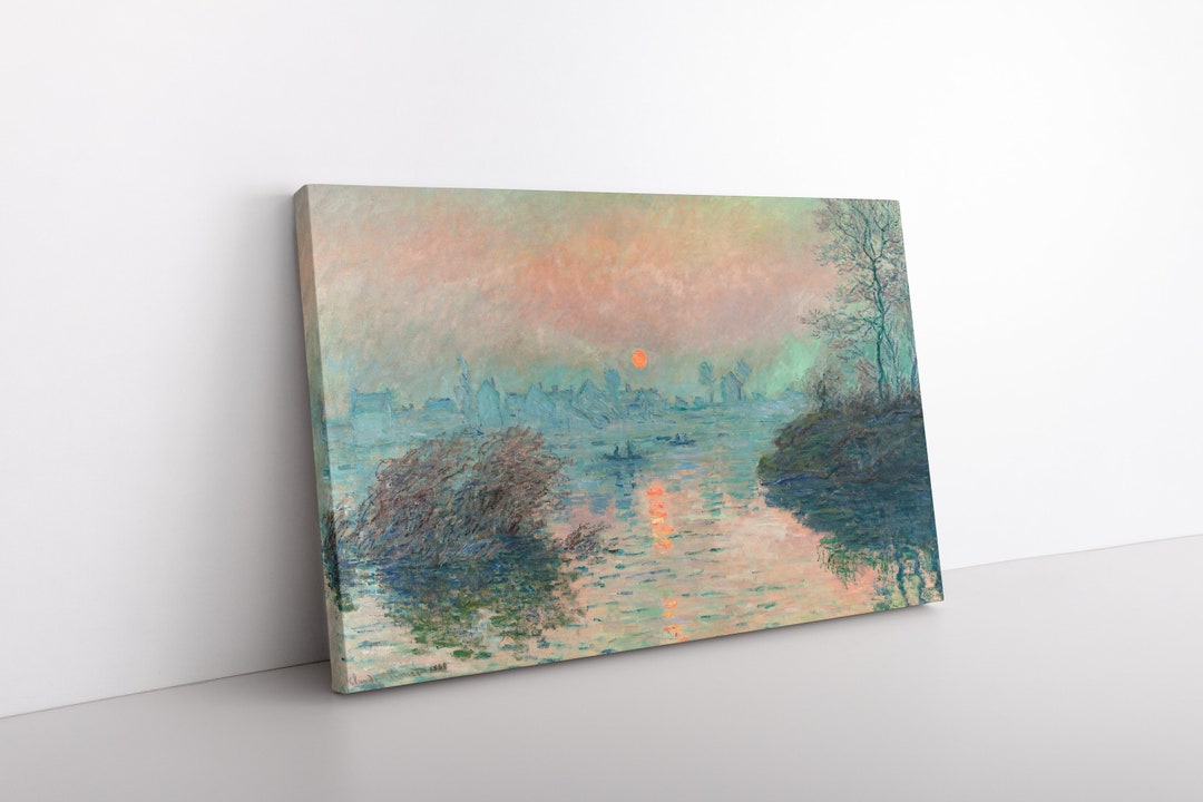 Sunset on the Seine at Lavacourt Art CANVAS, Monet Canvas, Monet