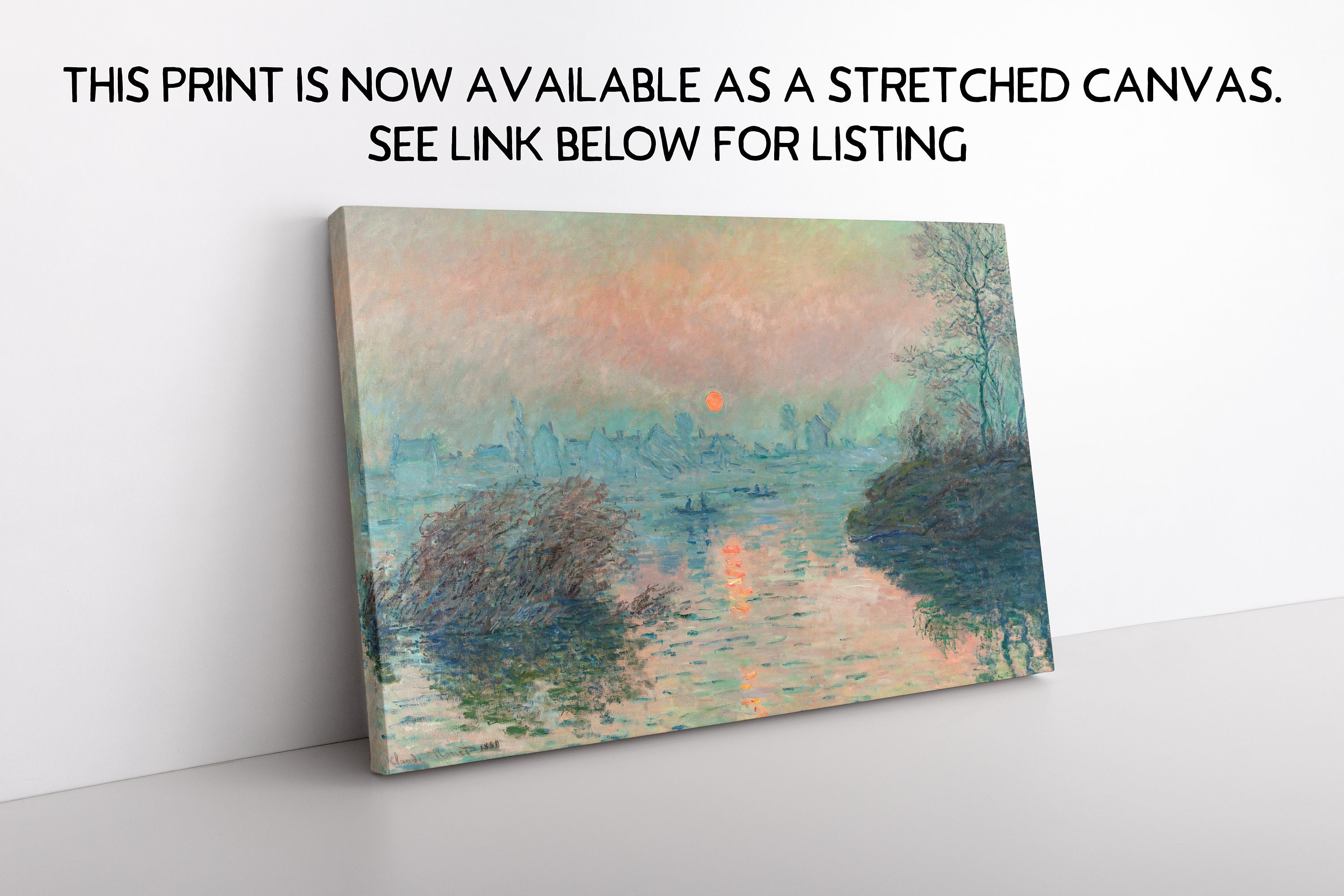 Sunset on the Seine at Lavacourt art print, Monet print, Monet