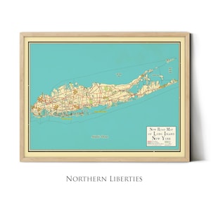 Map of Long Island, NY vintage design map of Long Island, LI map, Long Island gift, grad gift, Long Island new home, New York