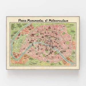 CARTE de PARIS 3D - Monuments Touristiques Stock Illustration