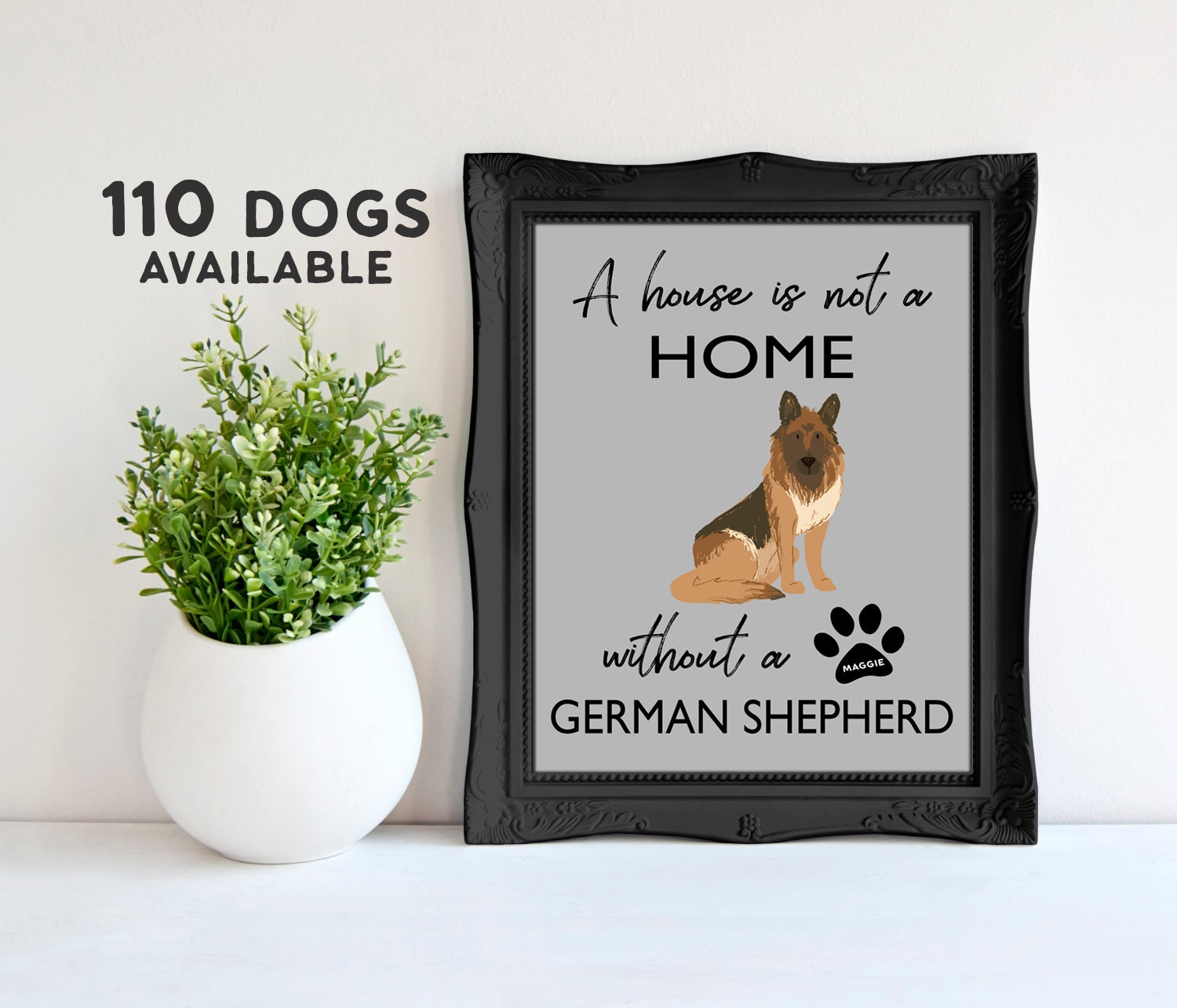 German Shepherd Poster German Shepherd Gift Fathers Day Gift from Dog German Shepherd Lover Dog Dad Gifts Dog Wall Art Quote Pawzinga Pets