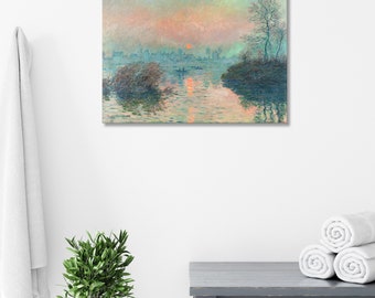 Sunset on the Seine at Lavacourt art print, Monet print, Monet
