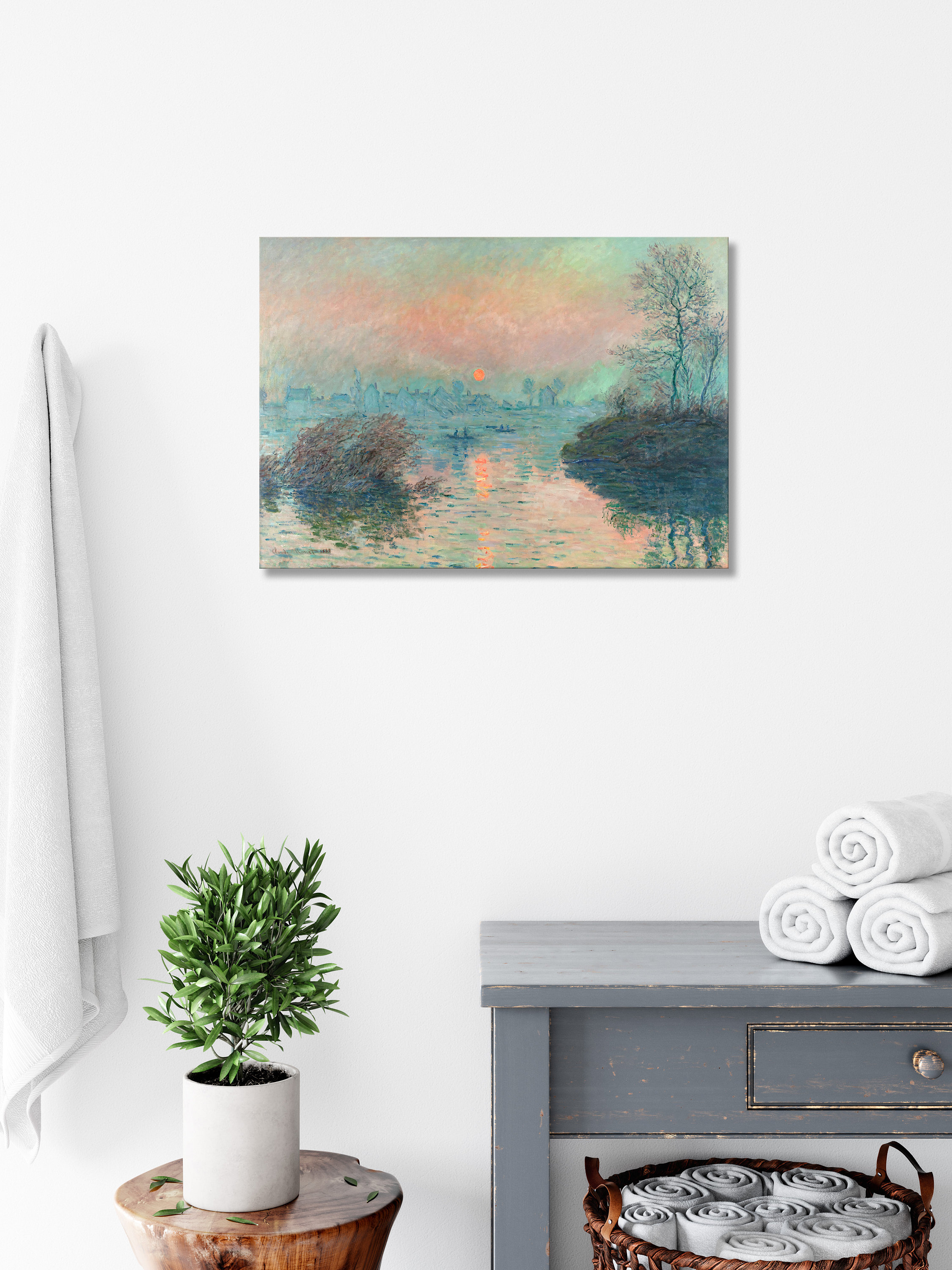 Sunset on the Seine at Lavacourt art print, Monet print, Monet