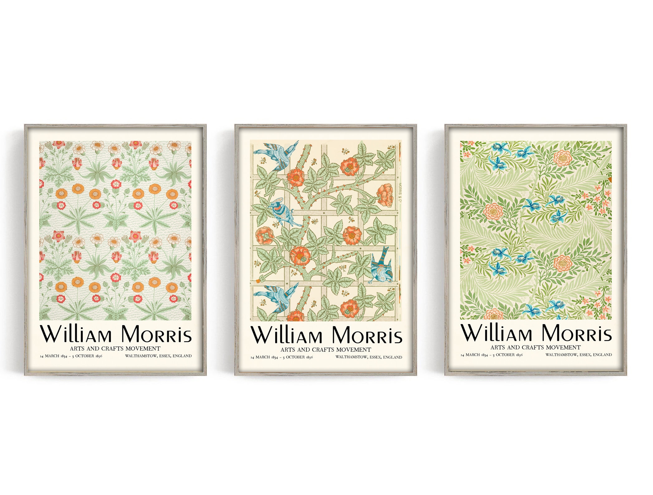 William Morris Poster Set William Morris Print Set Vintage | Etsy