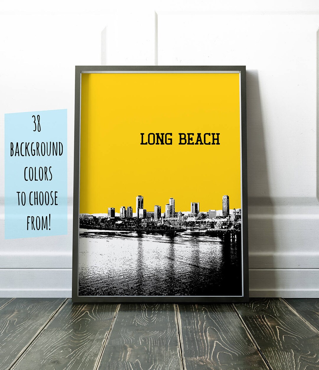 Long Beach Skyline Print, Long Beach Art, Long Beach Poster Long Beach