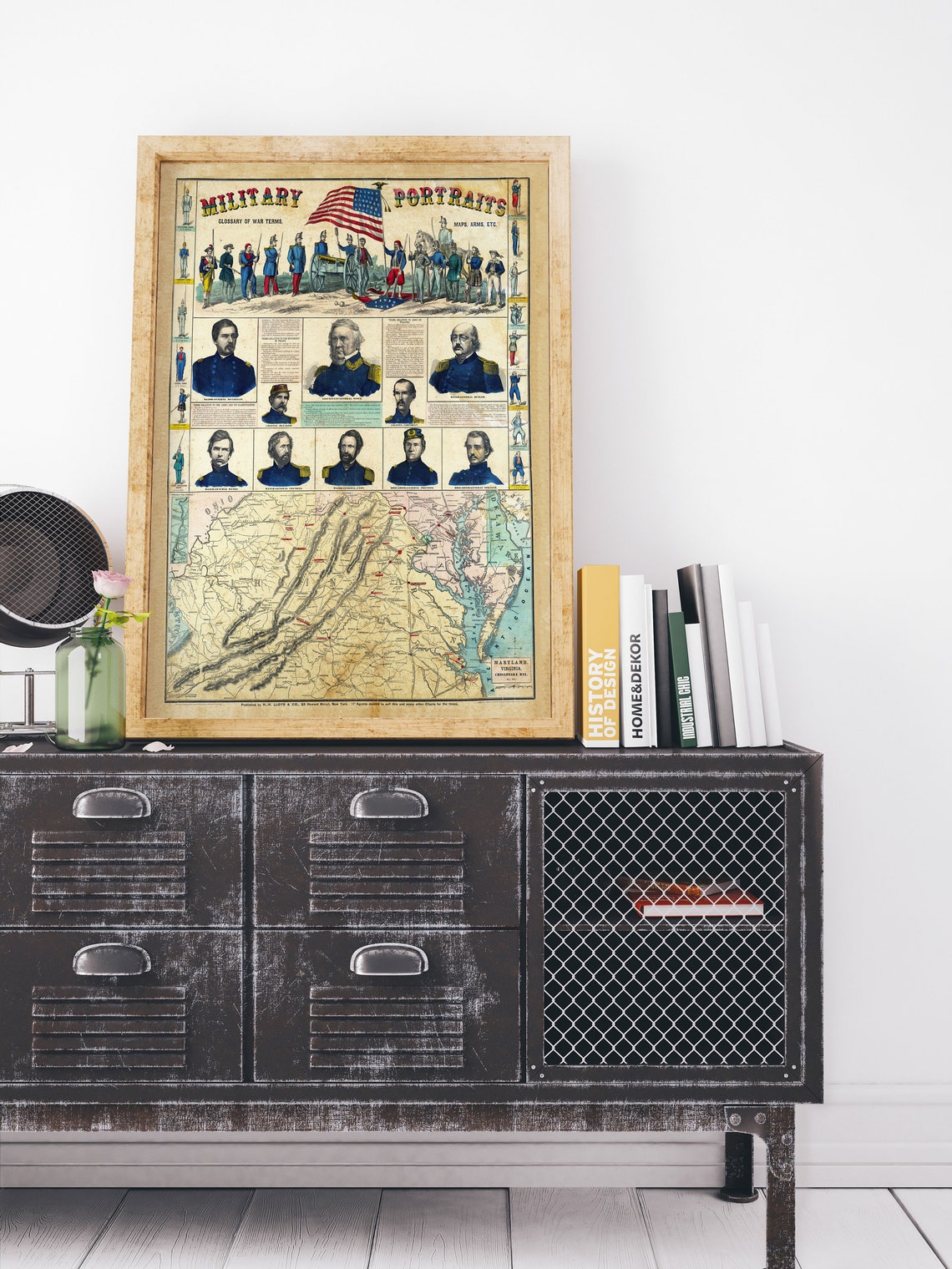 Civil War Union Generals Chart Featuring Bios and Map of Etsy