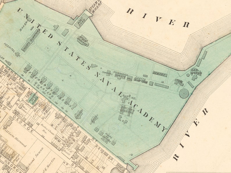 Annapolis Vintage Map Old Annapolis Map 1878 Antique Map of Etsy