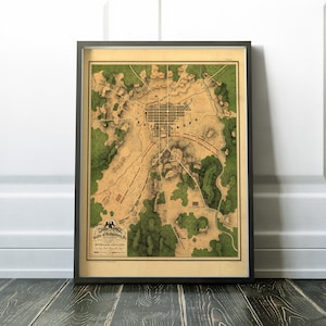 1863 map of the Battle of Gettysburg, American Civil War history, Gettysburg, Pennsylvania historic map, Civil War battle map, vintage map