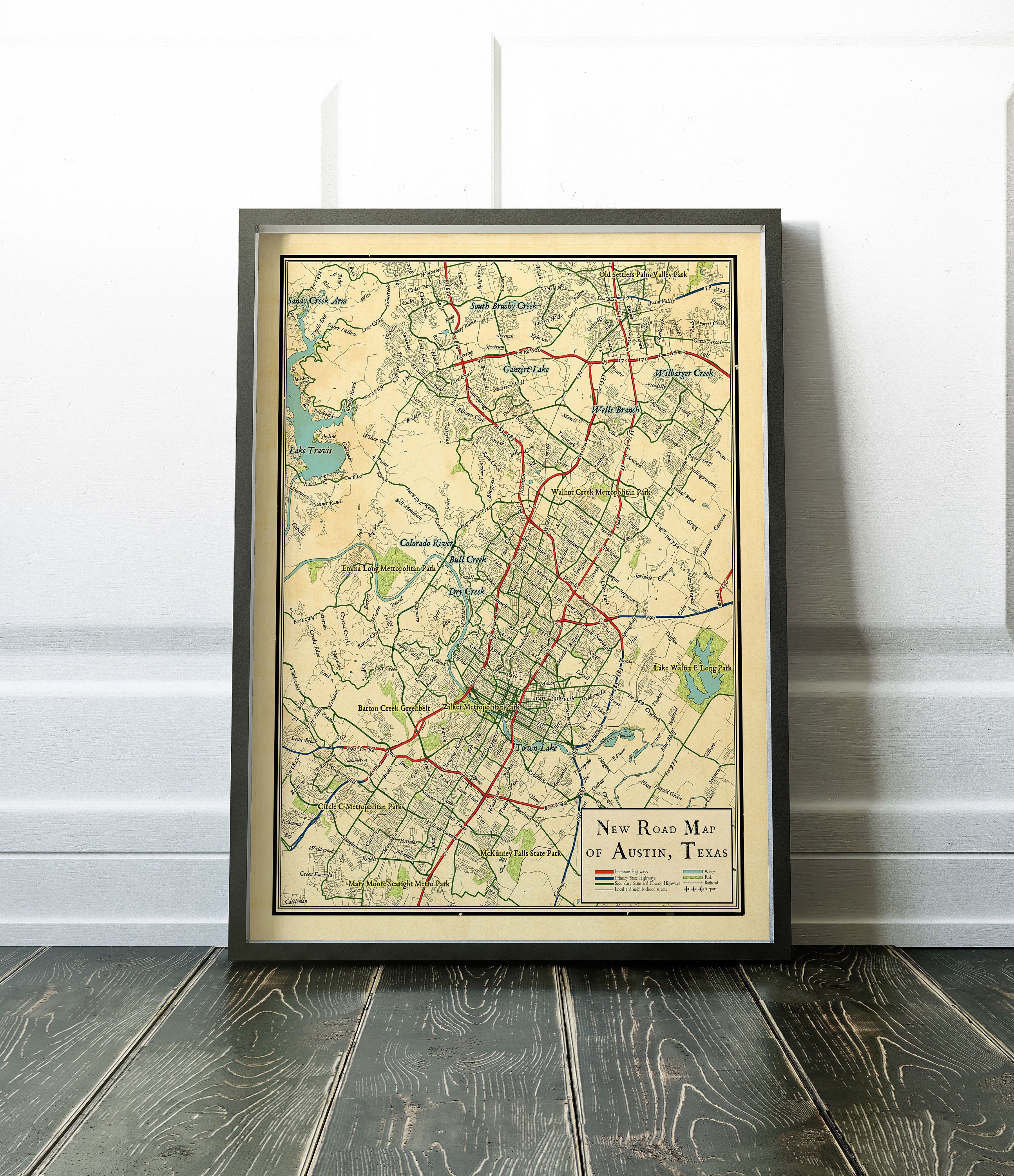 Map of Austin, Texas, vintage design map of Austin, Austin map, Austin gift, grad gift, Austin new home, University of Texas graduate