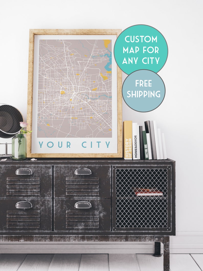 Custom Map Print Custom Map Gift H3 Custom City Map Any City Map Custom Street Map Custom Map Custom Map Poster Personalized Map