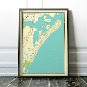 Map of Ocean City, New Jersey vintage design map of Ocean City, Ocean City gift, grad gift, Ocean City new home, nautical, sea, New Jersey