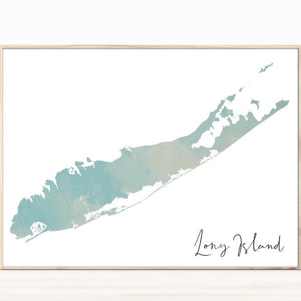 Long Island map, LI, New York map art, Long Island wall decor, nautical, ocean, long island abstract