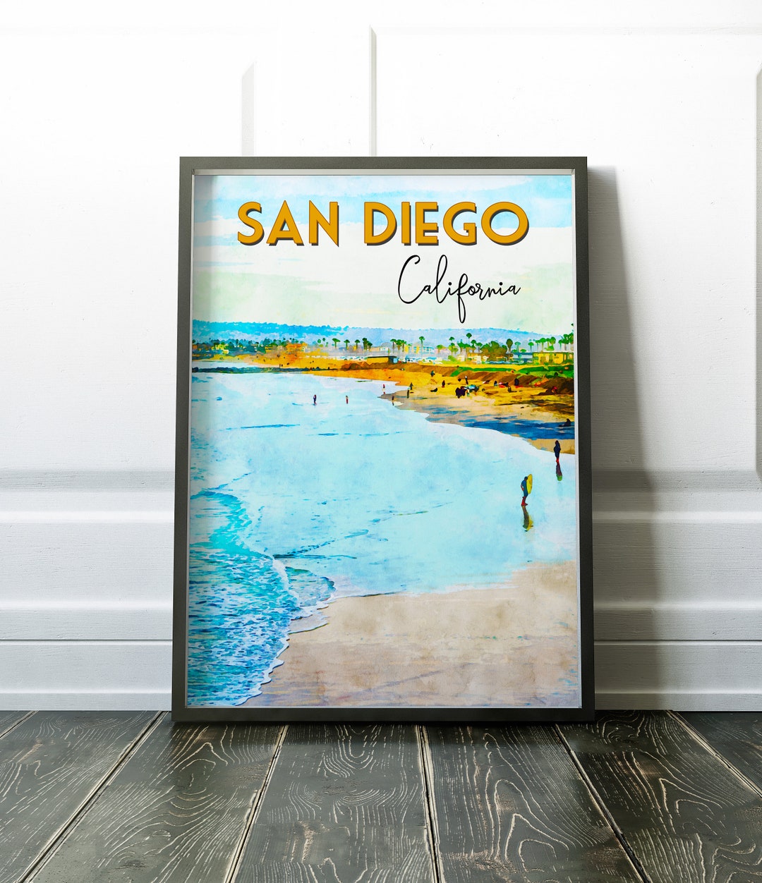 San Diego Travel Poster, San Diego Wall Decor, San Diego Dorm Decor