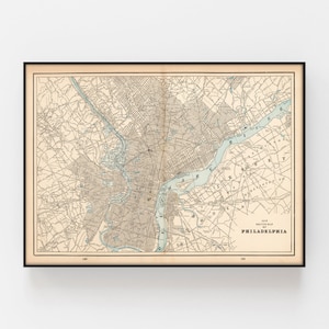 Old Philadelphia map, Philadelphia vintage map,  1893 antique map of Philadelphia including Northeast Philly poster, philly gift