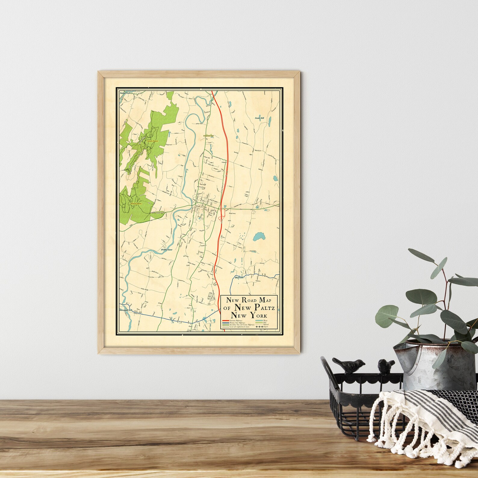 Map of New Paltz New York Vintage Design Map of New Paltz - Etsy