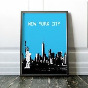 New York City Skyline Poster, NYC City Art Manhatan View Poster NY City Art NYC Print Wall Decor Nyc Dorm New York Wedding Gift Housewarming