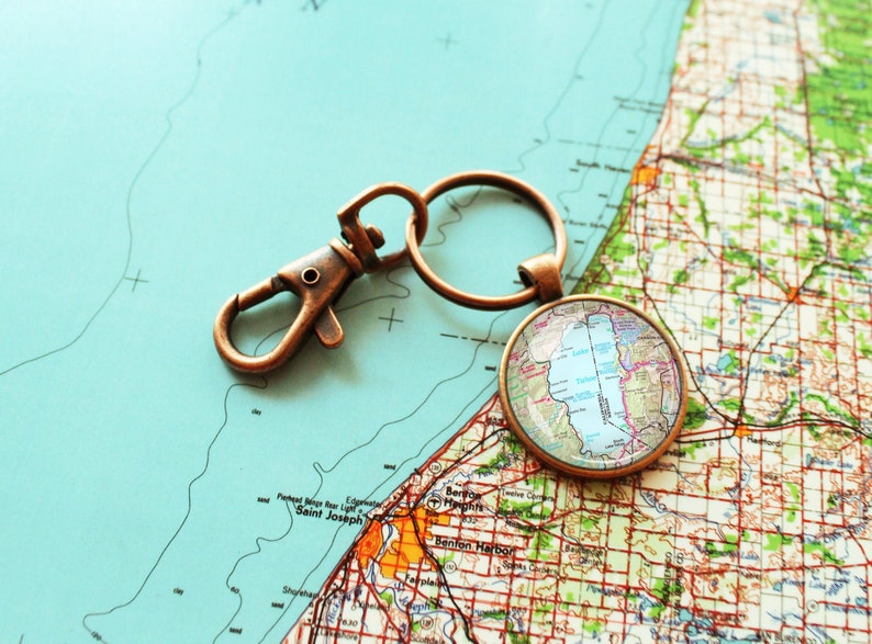 Lake Tahoe Keychain Lake Tahoe Key Ring Housewarming Gift Etsy