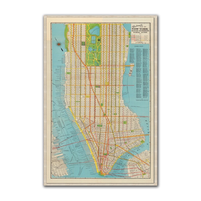 Set of 2 New York City subway vintage maps old nyc map ...