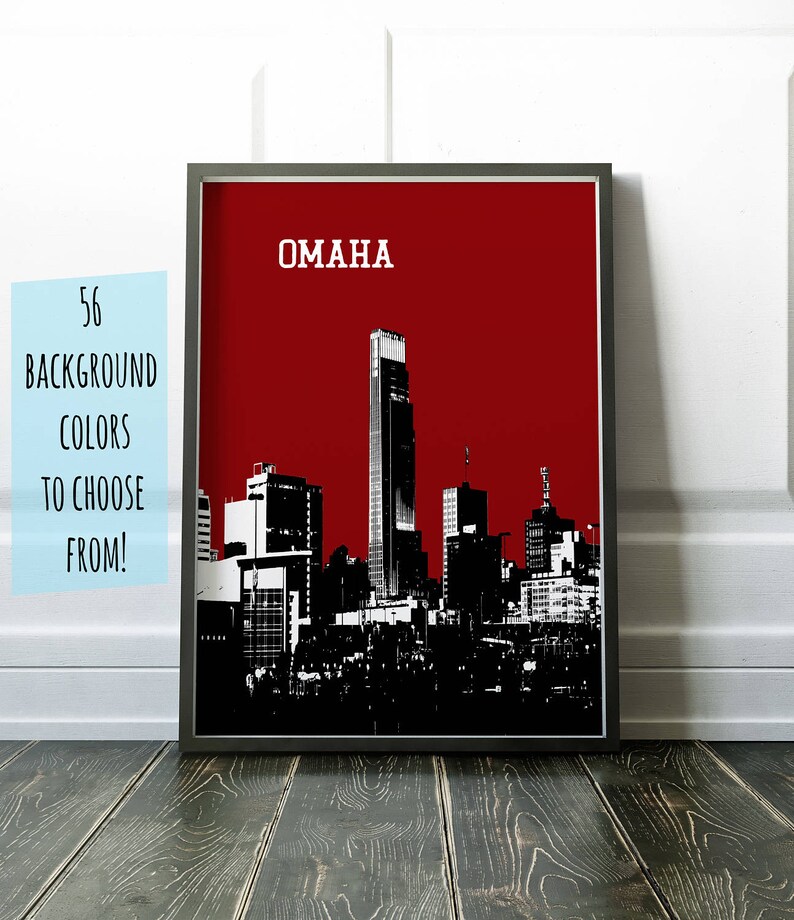 Omaha Skyline Poster Omaha City Art Omaha Poster Omaha City Etsy