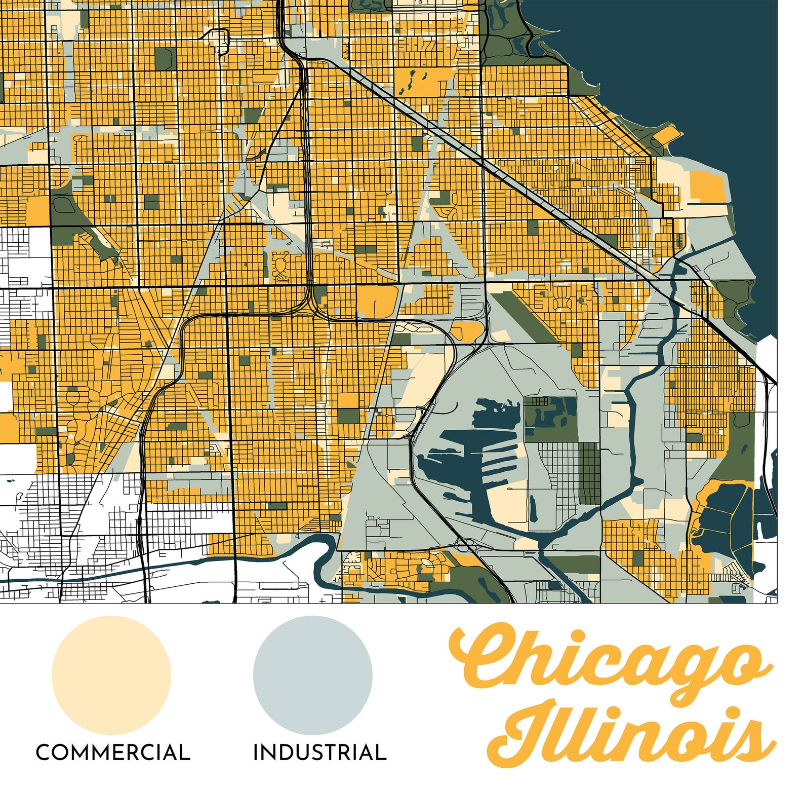 Chicago Custom Street Map