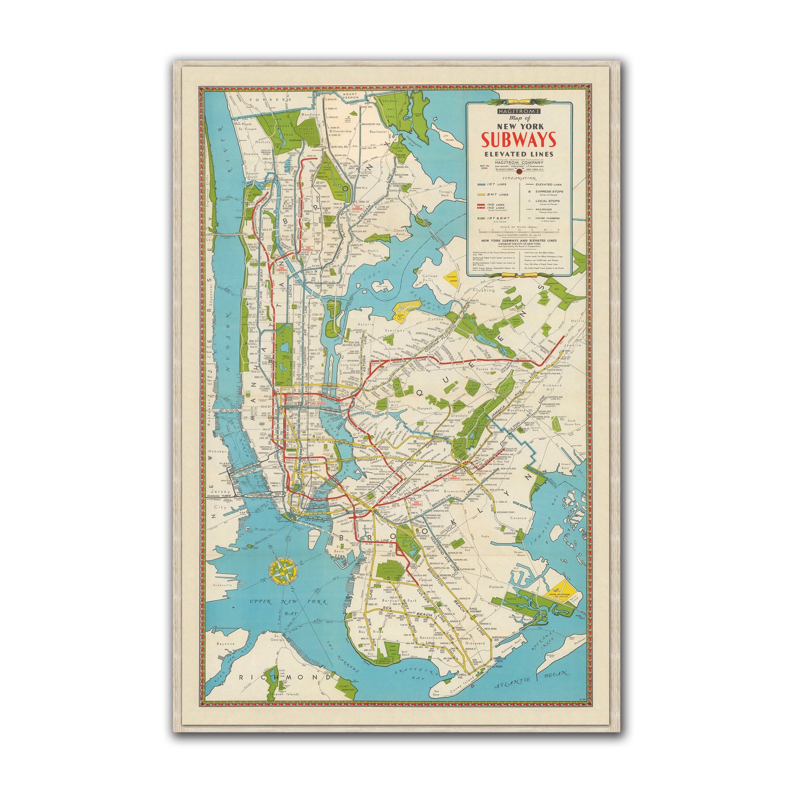 Set of 3 New York City Subway Vintage Maps Old Nyc Map - Etsy