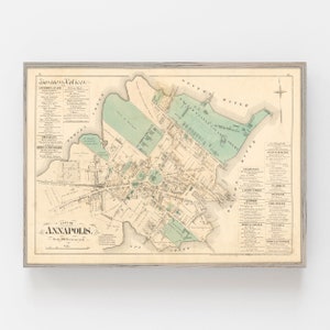 Annapolis vintage map, old Annapolis map, 1878 antique map of Annapolis, old map, Annapolis gift Annapolis Maryland poster, us naval academy