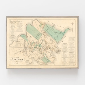 Annapolis vintage map, old Annapolis map, 1878 antique map of Annapolis, old map, Annapolis gift Annapolis Maryland poster, us naval academy