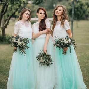 Mint Palette Bridesmaids Separates : Blue Mint Waterfall Tulle - Etsy