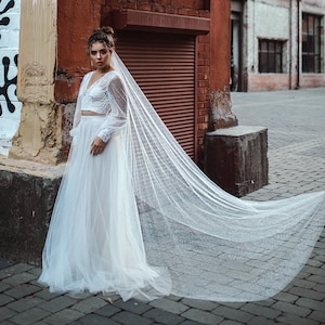 Perfect Glitter Bridal Veil, Long Princess Veil, Sparkle Veil, White Veil, Handmade Veil, Sparkle Bridal Veil | Mist Annabelle
