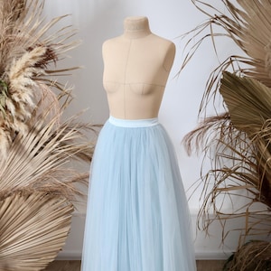 In stock (Waist 26 in/Length 41 in), Fay tulle skirt, Powder Blue skirt, floor skirt - ready to ship #1485