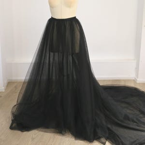 75% OFF  In Stock S Black Tulle Overskirt with Huge Train - ready to ship #2234
