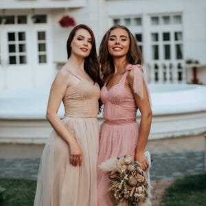 Ariel Mix & Match Pearls Tulle Separates: Pearled or Solid Tulle Skirts and Ariel Tulle Bustiers, available in Plus Sizes