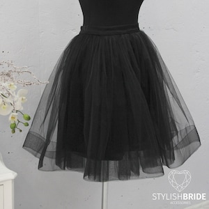Trinity Horsehair Black Wave Tulle Skirt Women&#39;s Casual Tulle Skirt Party Women Tulle Skirt Bridesmaid Black Tulle Skirt with Multi Layers