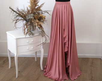 In stock (Waist 27 in/Length 45 in), Silk Bridesmaid Skirt,  Blush Skirt, Women Skirt, floor skirt – ready to ship #1575