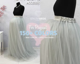 grey tulle skirt outfit