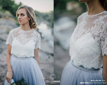 white wedding top
