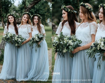 green boho bridesmaid dresses