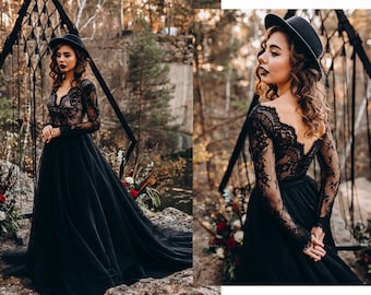 beige and black lace dress
