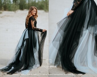 black to white ombre dress