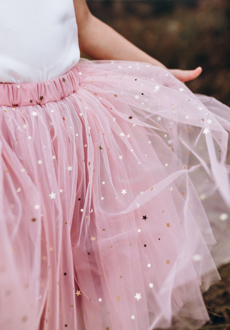 Moon and Stars Tulle Skirt Flower Girl Tulle Skirt Toddler Etsy