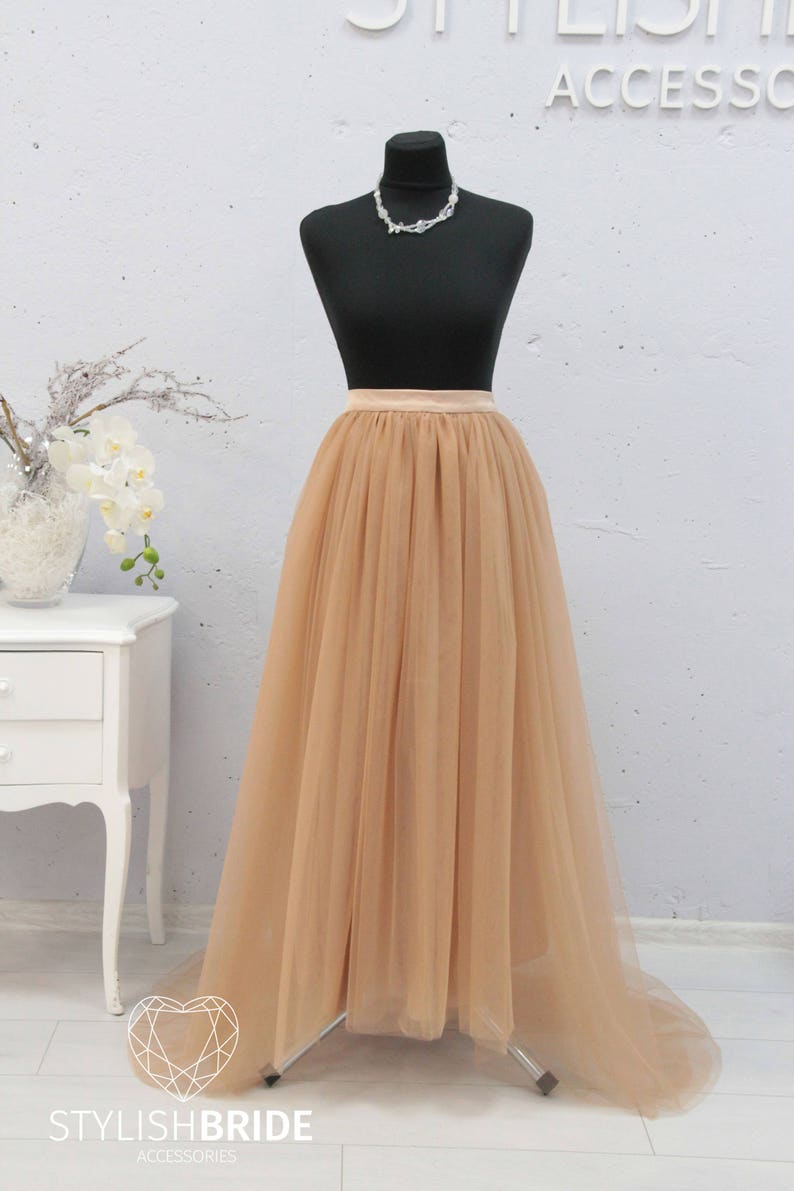 Floor Fay Tulle Skirt With Train High Low Tulle Skirt Bridal - Etsy
