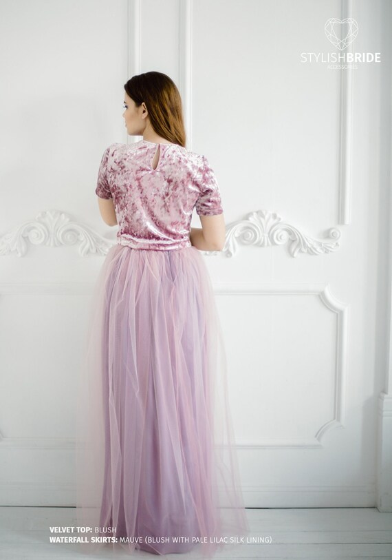 Mauve velvet cheap dress