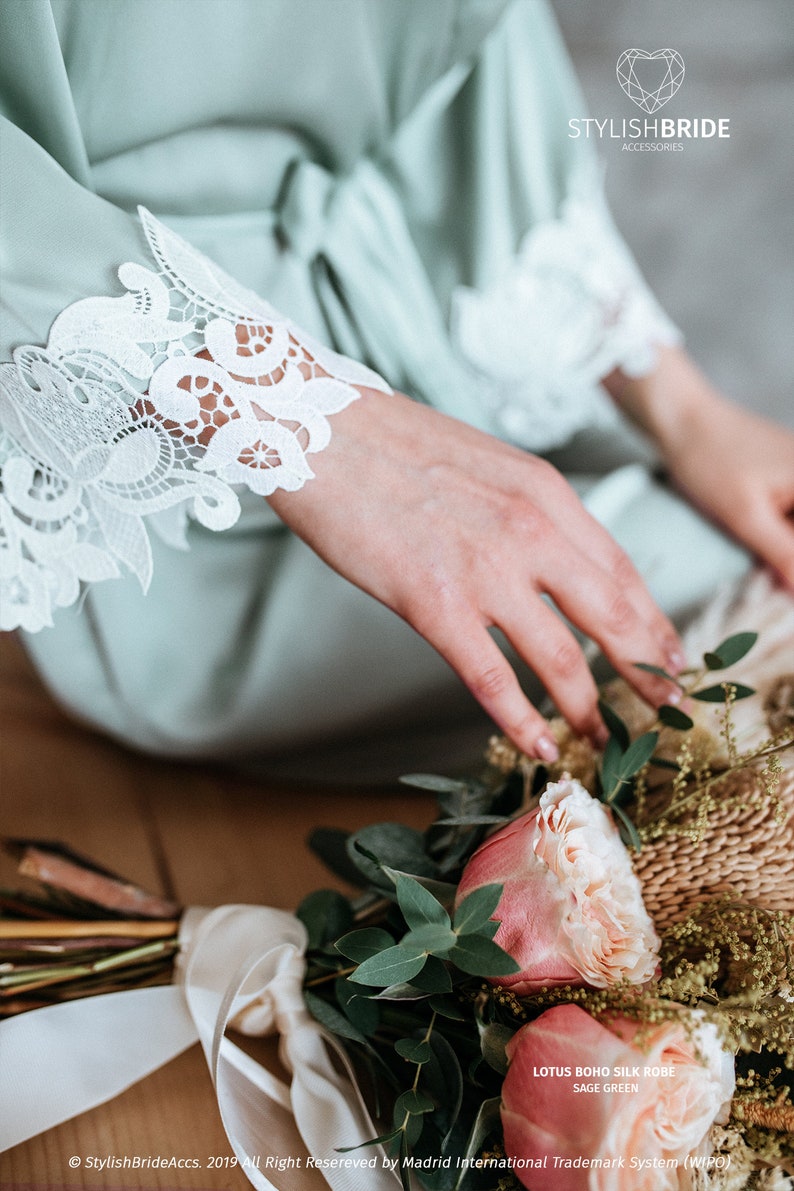 LIMITED Sage Green and Light Yellow Bridal Robes Palette Etsy